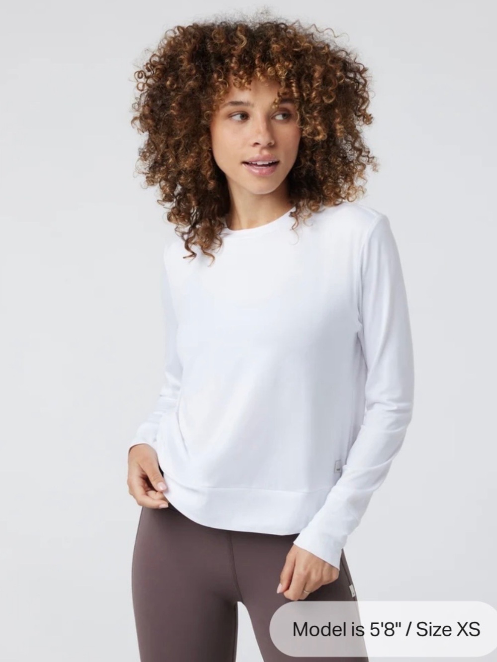 Vuori daydream crew too long sleeve white size XS gym yoga